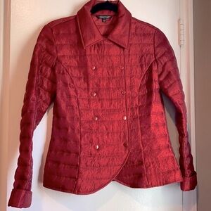 Samuel Dong vintage quilted jacket / iridescent, shade of burgundy/ Size S